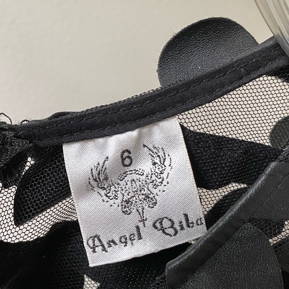 LF Stores Black Faux Leather Mini Dress Sz 6 - Picture 3 of 5